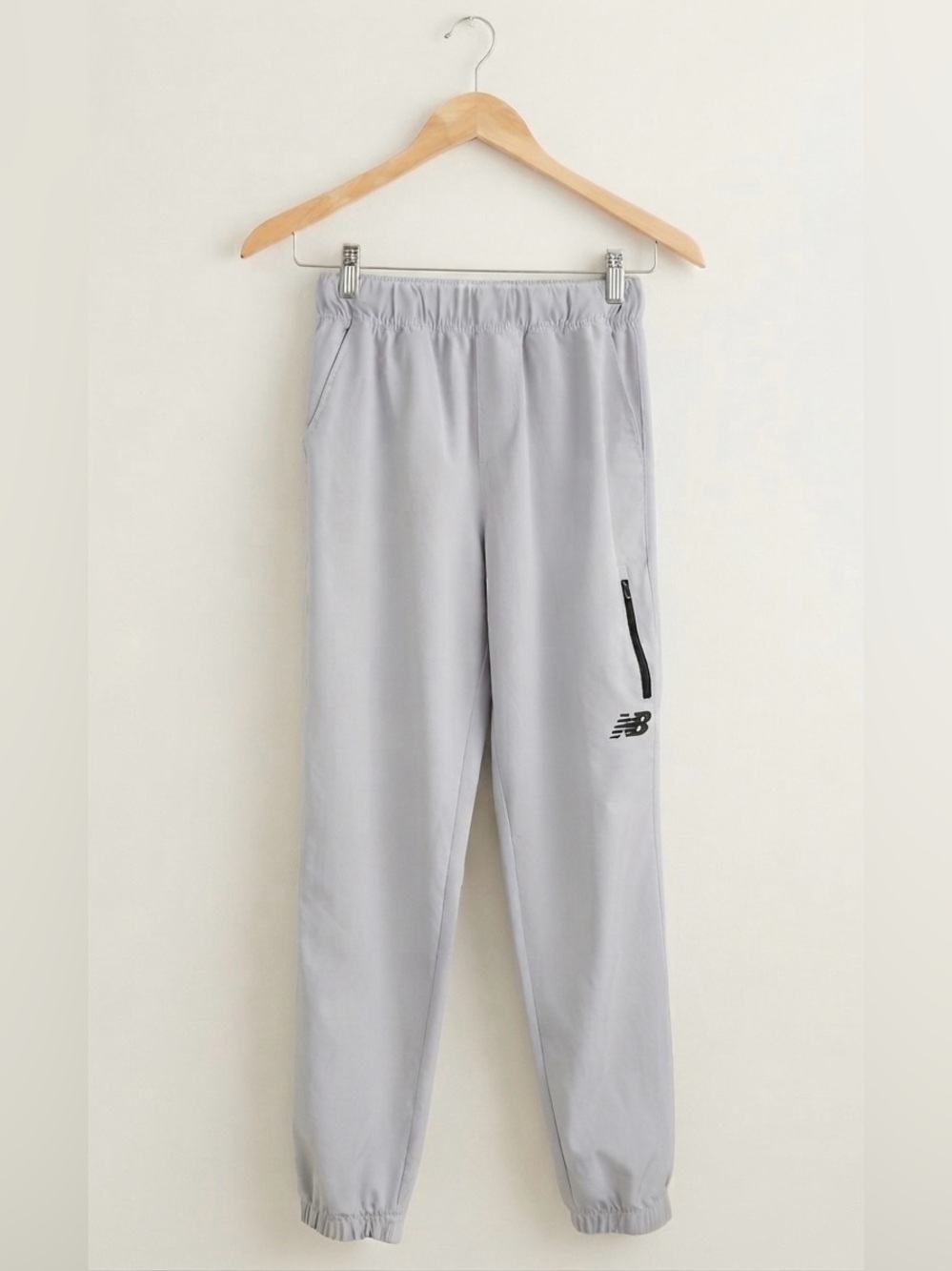 New Balance Gray Teens Jogger Pants 14/16 Elastic Waist Pockets Gym Training